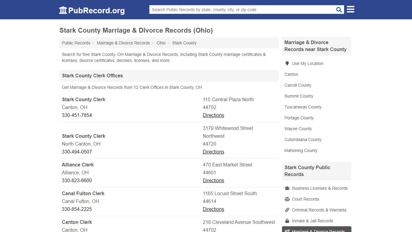 Free Stark County Marriage & Divorce Records (Ohio ...